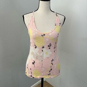 Urban Outfitters Y2K 2010 Pink & Yellow Floral Tank Top - Size 1
